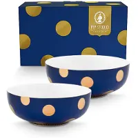 Pip studio Schüssel Dot Delight Navy-Gold 20 cm (2er-Set)