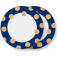 Pip studio Frühstücksteller Dot Delight Navy-Gold 23 cm (2er-Set)