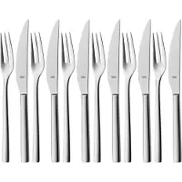Silit Trend Steakbesteck, 12-teilig, poliert, Hochwertiges Crominox: Edelstahl 18/10, geschmiedetes Messer, Wellenschliff, spülmaschinenfest, 2145306214