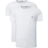 Emporio Armani für Herren. EM000391_AF14132 2er-Set weiße T-Shirts mit Rundhalsausschnitt (L), Heimtextilien, Baumwolle