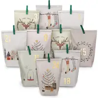 Papierdrachen Adventskalender 400-009-008, Hygge, Bastelset, Adventstütchen zum Befüllen, 24 Stück