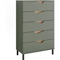 Vicco Kommode Marelle Grün/Artisan 76 x 120 cm mit 5 Schubladen, Model 57848