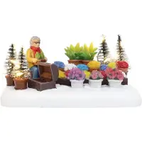 Santaville Marktverkäufer Pflanzen und Blumen mit LED Polyresin 14 cm (multi)