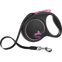 Flexi Rollleine Design - Schwarz/Rosa - M