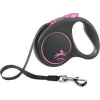 Flexi Rollleine Design - Schwarz/Rosa - S