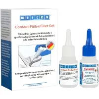 Weicon 12890001 - Cyanacrylat Kleber Set, Contact VA 8312 + Füller, 20 g, klar