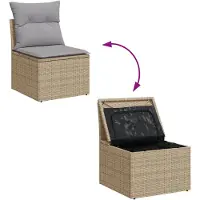 vidaXL Gartensofa-set 9 stk. 8-Sitzanzahl Beige und Hellgrau