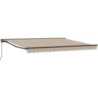 vidaXL Markisenrahmen Beige 400 x 300 cm Polyester mit PolyurethanBeschichtung