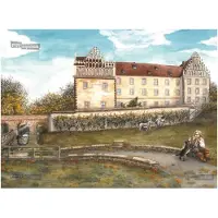Pappnoptikum Adventskalender Der gestiefelte Kater, Schloss Trebsen, Papier, 38x27cm