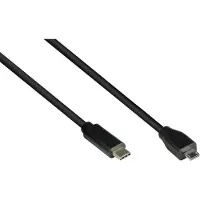 Varia USB 2.0 Kabel Micro B auf USB-C, Schwarz, 2m, doppelt geschirmt