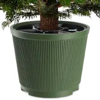 Kadax Weihnachtsbaumständer "Andel", Christbaumständer aus recycelten Kunststoff, Grün, Baumhöhe bis 250 cm