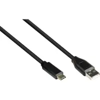 Varia USB 2.0 A auf USB-C Kabel, 2m, doppelt geschirmt, schwarz