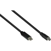Varia USB 2.0 Kabel USB-C auf Mini B 5-polig, 5m, schwarz, abgeschirmt