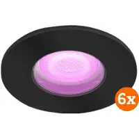 Philips Hue Xamento Badezimmer-Einbaustrahler White & Color - Schwarz - Rund 6er-Pack