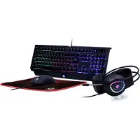 GMB Gaming GGS-UMGL4-01, Kabelgebunden, USB, QWERTY, LED, Schwarz, Maus enthalten