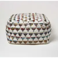 Homescapes SITZPOUF creme-bunt gemustert 60/60/30 cm