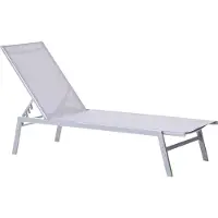 Beliani Gartenliege Grau Stahl Mesh verstellbare Rückenlehne modern Garten Terasse Balkon