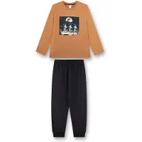 Sanetta Pyjama in Hellbraun/ Schwarz - 140
