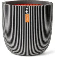 Capi Europe Pflanzgefäß 'Groove', anthrazit, ca. Ø 43 x H 41 cm
