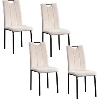 HTI Denton Stuhl aus Samt in Creme mit Cut-Out Griff, 41,5x96,5x52,5 cm