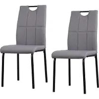 HTI Stuhl Denton 2er Set Webstoff mit Griff-Cut-Out zeitloses Design 41,5x52,5x96,5 cm Sitzhöhe 47 cm
