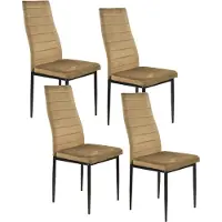 HTI 4er Set Stühle Memphis Samt, Metallgestell, 45 cm Sitzhöhe, 130 kg Tragkraft