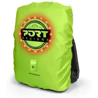 Port Designs Regenhülle – – Universell mit wiederaufladbarer LED für Rucksäcke bis 25 Liter – 14/15,6 Zoll