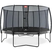 Berg Trampolin "Elite" mit Sicherheitsnetz Deluxe, 330 cm, Grau