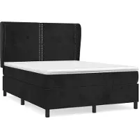 Syfax Boxspringbett mit Matratze Schwarz 140x190 cm Samt