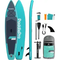 LifeGoods SUP Board Touring - 165 KG Tragkraft - 365 x 76 cm - Aufblasbar - Komplettes SUP Paket - Türkis