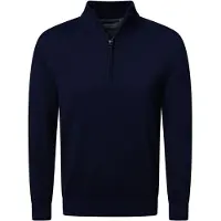 Pierre Cardin Strickpullover , Herren, Gr. M, navy blazer, Strick, Obermaterial: 100% Baumwolle, unifarben, regular fit normal, ohne Ausschnitt, Rippbündchen, Pullover Strickpullover, mit Troyer Kragen