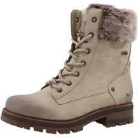 Mustang Damen Stiefelette Kunstfellsaum 15M0042001, Größe:41 EU, Farbe:Beige