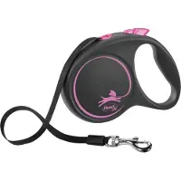 Flexi Rollleine Design - Schwarz/Rosa - L