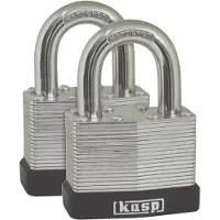 Kasp K13050D2 Hængelås 50 mm Identiske Sølv Nøglelås