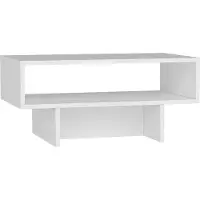 En.casa Couchtisch Mjölby Beistelltisch 36.4 x 80 x 45 cm Wohnzimmer Tisch rechteckig Sofatisch Weiß