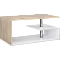 En.casa Couchtisch 'Haarlem' Wohnzimmertisch 90 x 50 x 41 cm Eicheoptik/Weiß