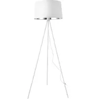 Lux.pro Stehleuchte Manchester Stehlampe 3-Fuß-Leuchte Standleuchte 150 cm E27 Metall-Stoff Weiß-Silber