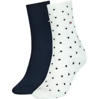 Tommy Hilfiger Socken "TH WOMEN SOCK DOT 2P" 2 Paar, 2 Paar tlg. mit feinem Rippenbündchen und Logostickerei