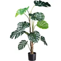 Creativ Green Künstliche Zimmerpflanze "Splitphilodendron" mit detailgetreuem Blattwerk