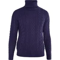 MO Pullover mit Zopfstrick Herren Marine