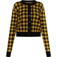 Mymo Strickjacke Damen Schwarz Gelb