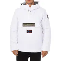 Napapijri Stylische weiße Herrenjacke mit Kapuze und recycelten Materialien