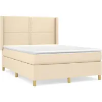 Syfax Boxspringbett mit Matratze Creme 140x200 cm Stoff