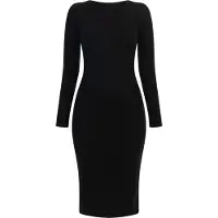 Mymo Langarmkleid midi Damen schwarz