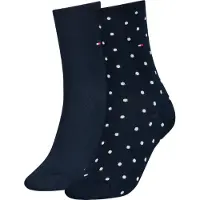 Tommy Hilfiger Socken "TH WOMEN SOCK DOT 2P" 2 Paar, 2 Stk. tlg. mit feinem Rippenbündchen und Logostickerei