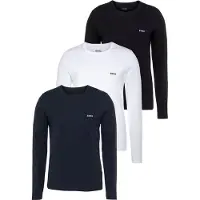 BOSS Langarmshirt "longsleeve-Shirt R-Neck Classic COTTON 3pcs/pack" 3 Stk. mit Logo-Schriftzug