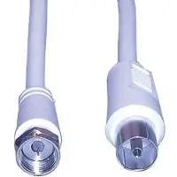E+p FK 15 1.5m F plug coax jack Weiss Koaxialkabel