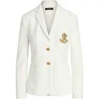 Ralph Lauren für Damen. 200797305001 Jacquard-Blazer mit weißen Metallics (XXL), Lässig, Baumwolle