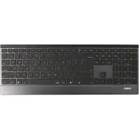 Rapoo E9500M, Volle Größe (100%), Kabellos, RF Wireless + Bluetooth, Mechanischer Switch, Schwarz
