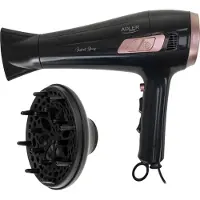 Adler Hair dryer with retractable power cord | AD 2283 | 2400 W | Number of temperature settings 3 | Diffuser nozzle | Black/Golden Rose